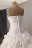 Luxe Witte Handgemaakt Parel Appliques Split Voorzijde Trouwjurken 2025 Baljurk Strapless Mouwloos Ruglooze Chapel Train Huwelijk