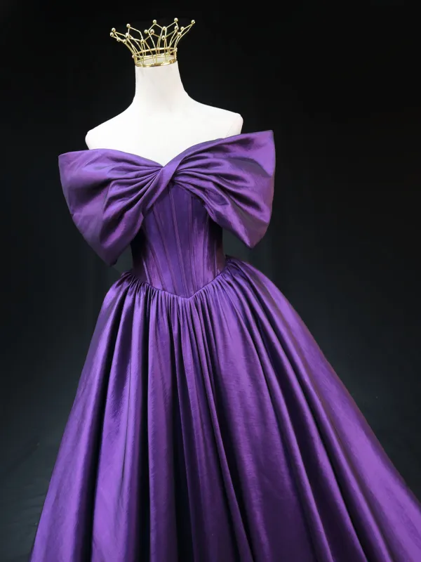 elegant wedding guest dress Elegant purple dress covered glitter – Zayna Dresses main image 0