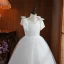 Chic / Beautiful Black Birthday Flower Girl Dresses 2024 Ball Gown V-Neck Sleeveless Backless Floor-Length / Long