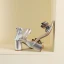 Chic / Belle Argenté Papillon Promo Sandales Femme 2023 Bride Cheville 7 cm Talons Épais Peep Toes / Bout Ouvert Sandales Talons Hauts