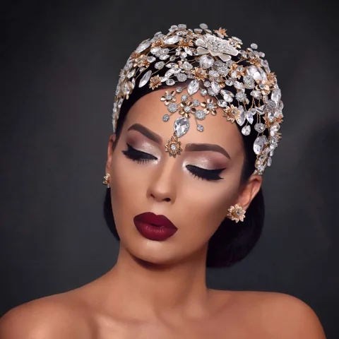 Mode Gold Handgefertigt Strass Legierung Hochzeit Haarschmuck Braut 2023