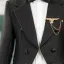 Black 6-piece Long Sleeve Boys Wedding Suits 2025 Body Jewellery Coat Pants Shirt Tie Vest Wedding