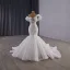Luxury / Gorgeous White Handmade  Beading Pearl Sequins Rhinestone Wedding Dresses 2025 Trumpet / Mermaid Strapless Sleeveless Backless Court Train
