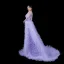 Luxe Charmant Lavande Fait main Perlage Faux Diamant Percé Robe De Soirée 2023 Trompette / Sirène Encolure Dégagée Manches Longues Tribunal Train Soirée Robe De Ceremonie