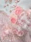 Luxe Charmant Rose Bonbon Perlage Paillettes Appliques Volants en Cascade Robe De Soirée 2026 Trompette / Sirène Bustier Sans Manches Dos Nu Train De Balayage Robe De Ceremonie