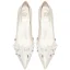 Elegant Ivory Leather Beading Rhinestone Wedding Shoes 2022 8 cm Stiletto Heels Pointed Toe Wedding Pumps High Heels