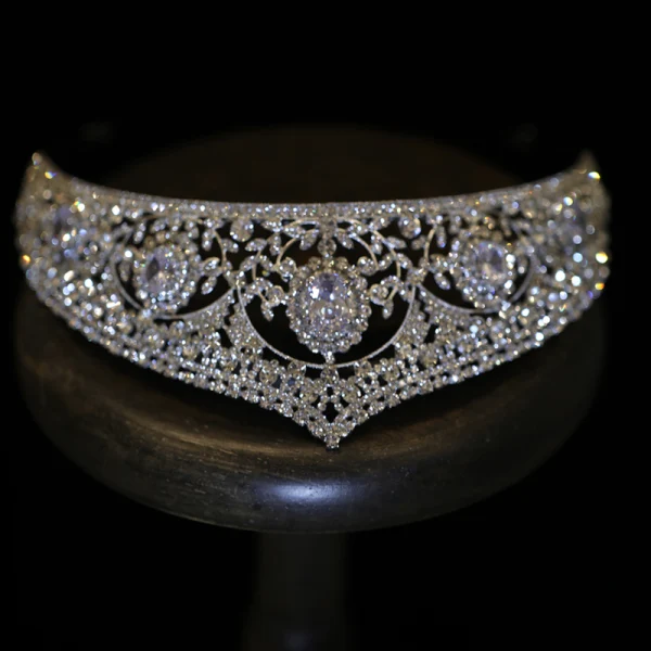 Glitter Zilveren Rhinestone Huwelijk Tiara 2022 Zirkonium Legering Tiara Bruids Haaraccessoires
