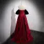 Charming Burgundy Printing Prom Dresses 2022 A-Line / Princess Strapless Rhinestone Bow Sleeveless Backless Floor-Length / Long Prom Formal Dresses