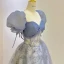 Chic / Belle Bleu Ciel Paillettes Robe De Bal 2023 Princesse Encolure Carrée Gonflée Manches Courtes Dos Nu Noeud Longue Promo Robe De Ceremonie