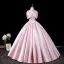 Schöne Rosa Ballkleider 2026 Ballkleid Bandeau Schleife Ärmellos Rückenfreies Lange Festliche Kleider