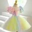 Colored Multi-Colors Sequins Short Party Dresses Flower Girl Dresses 2022 Ball Gown Scoop Neck Puffy Short Sleeve Flower Girl Dresses