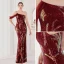 Sexy Blanche Paillettes Fendue devant Robe De Soirée 2022 Trompette / Sirène Une épaule Sans Manches Dos Nu Longue Soirée Robe De Ceremonie