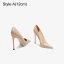 Sexy Nude Evening Party Patent Leather Pumps 2023 Leather 12 cm Stiletto Heels Pointed Toe Pumps High Heels