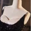 Sexy Noire Paillettes Robe De Soirée 2024 Trompette / Sirène Bretelles Spaghetti Sans Manches Dos Nu Train De Balayage Soirée Robe De Ceremonie