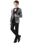 Argenté 5 pièces Mariage Costume Garçon Mariage 2024 Manteau Pantalon Chemise Cravate Gilet
