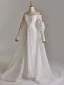 Elegante Schöne Weiß Perle Pailletten Spitze Blumen Applikationen Brautkleider / Hochzeitskleider 2025 Meerjungfrau Off Shoulder Lange Ärmel Rückenfreies Schleife