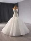 Haut de Gamme Blanche Fait main Perlage Paillettes Trompette / Sirène Robe De Mariée 2024 Bustier Sans Manches Dos Nu Tribunal Train Mariage