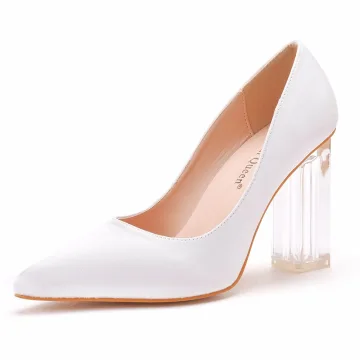 Fashion White Crystal Wedding Shoes 2023 9 Cm Stiletto Heels Pointed Toe Wedding Pumps High Heels