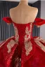 Chinese style Luxury / Gorgeous White Bling Bling Beading Rhinestone Appliques Sequins Wedding Dresses 2025 Ball Gown Off-The-Shoulder Sleeveless Backless Chapel Train