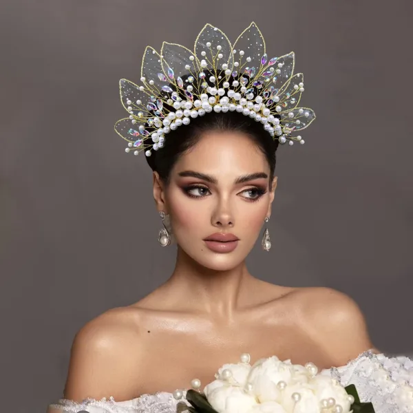 Fantaisie Multi-Couleurs Perle Faux Diamant Alliage Accessoire Cheveux Mariage 2024 Mariage