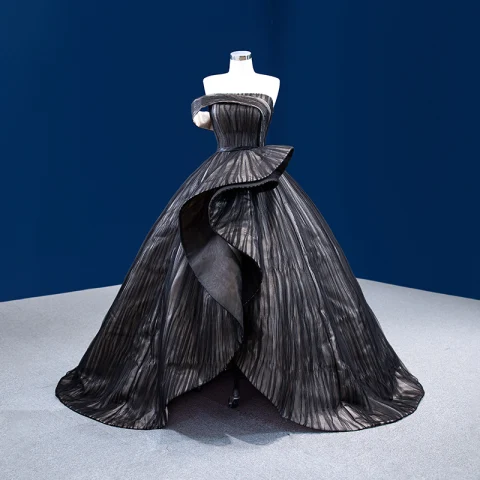 Elegante Schwarz Durchbohrt Ballkleider 2022 Ballkleid One-Shoulder Ärmellos Rückenfreies Ball Lange Festliche Kleider