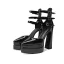 Unusual Green Cocktail Party 14 cm Thick Heels Womens Sandals 2022 Ankle Strap Pointed Toe Womens Shoes High Heels