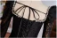 Elegant Black Winter Lace Prom Dresses 2024 A-Line / Princess Square Neckline Rhinestone Long Sleeve Backless Floor-Length / Long Prom Formal Dresses