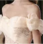 Charming Champagne Sequins Lace Flower Prom Dresses 2024 Trumpet / Mermaid Off-The-Shoulder Sleeveless Backless Bow Sweep Train Prom Formal Dresses
