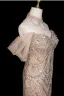 Luxe Scintillantes Champagne Perlage Faux Diamant Paillettes Robe De Soirée 2025 Trompette / Sirène Bustier Sans Manches Dos Nu Train De Balayage Soirée Robe De Ceremonie