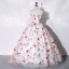 Chic / Belle Blanche Appliques Jardin / Extérieur Robe De Bal 2023 Robe Boule Bustier Sans Manches Dos Nu Longue Robe De Ceremonie