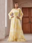 Élégant Jaune Robe De Bal 2025 Princesse Encolure Dégagée Manches de cloche Longue Promo Robe De Ceremonie