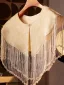Vintage / Retro Champagne Handmade  Beading Tassel Prom shawl 2025
