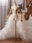 Charmant Blanche Volants en Cascade Mariage châle 2025 Tulle