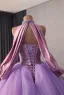 High-end Purple Håndlaget Beading Perle Rhinestone Paljetter Ballkjoler 2026 Ballkjole Kjæreste Uten Ermer Ryggløse Chapel Train Formelle Kjoler