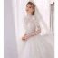 Fabulous White Beading Sequins Pearl Wedding Dresses 2022 Ball Gown High Neck Puffy Short Sleeve Backless Royal Train Wedding