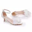 Simple Blanche Appliques Chaussure De Mariée 2024 Bride Cheville 5 cm Talons Aiguilles Peep Toes / Bout Ouvert Mariage Talons Hauts