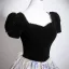 Elegant Black Printing Velvet Prom Dresses 2025 Ball Gown Square Neckline Puffy Short Sleeve Backless Floor-Length / Long Formal Dresses