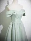 Chic / Belle Vert Cendré Robe De Bal 2025 Princesse De l'épaule Manches Courtes Dos Nu Longue Robe De Ceremonie