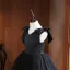 Chic / Beautiful Black Birthday Flower Girl Dresses 2024 Ball Gown V-Neck Sleeveless Backless Floor-Length / Long