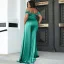 Chic / Belle Vert Citron Grande Taille Robe De Soirée 2022 Trompette / Sirène De l'épaule Manches Courtes Dos Nu Soirée Train De Balayage Robe De Ceremonie