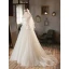 Leichtes Schlicht Ivory / Creme Brautkleider / Hochzeitskleider 2023 A Linie Bandeau Applikationen Ärmellos Rückenfreies Sweep / Pinsel Zug Hochzeit