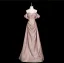 Sexy Rougissant Rose Faux Diamant Paillettes Robe De Soirée 2025 Trompette / Sirène De l'épaule Manches Courtes Dos Nu Noeud Longue Robe De Ceremonie
