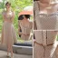 Modest / Simple Khaki Bridesmaid Dresses 2022 A-Line / Princess Short Sleeve Backless Sash Floor-Length / Long Bridesmaid Dresses