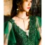 Chic / Belle Vert Foncé Perlage Faux Diamant Paillettes Robe De Bal 2022 Princesse V-Cou Manches Courtes Dos Nu Longue Promo Robe De Ceremonie