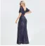 Bling Bling Bordeaux Paillettes Robe De Soirée 2023 Trompette / Sirène V-Cou Manches Courtes Dos Nu Longue Soirée Robe De Ceremonie