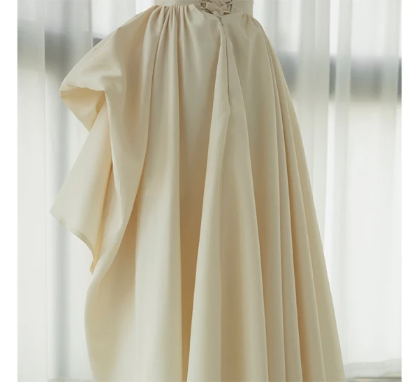Charmant Ivory / Creme Fallende Rüsche Perle Pailletten Abendkleider 2023 A Linie Spaghettiträger Ärmellos Rückenfreies Lange Abend Festliche Kleider