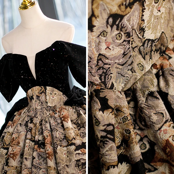 Vintage / Retro Black Printing Sequins Prom Dresses 2023 Ball Gown Strapless Short Sleeve Backless Bow Floor-Length / Long Prom Formal Dresses