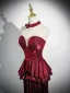 Sexy Bordeaux Paillettes Trompette / Sirène Robe De Bal 2024 Bustier Manches Courtes Dos Nu Train De Balayage Promo Robe De Ceremonie