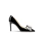 Sjarmerende Sukkertøyrosa Aften Perle Sløyfe Pumps 2024 Lær 8 cm Stiletthæler Spisse Pumps Høyhælte