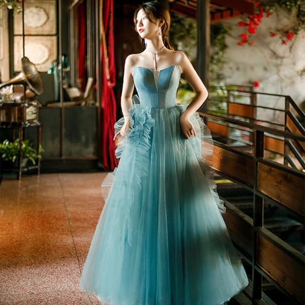 jade green wedding dress Mermaid Jade Satin Long Strapless Evening Prom Dresses, Cheap Custom P –  MarryLover